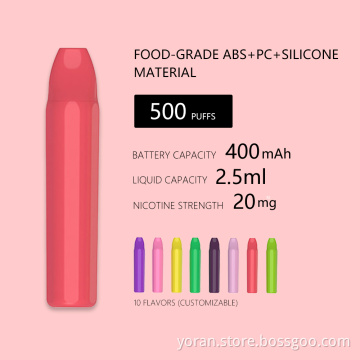 500 puffs wholesale disposable pod pen ODM OEM vape pen ODM/OEM disposable pod OEM/ODM E-Cigarette
